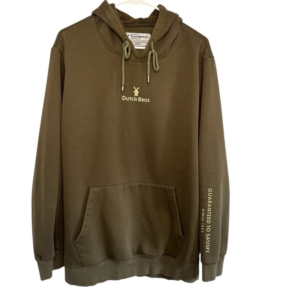 Dutch Bros LARGE Camo Green Oregon State Hoodie "The Beaver State” RARE 🦫 DB - Picture 2 of 5